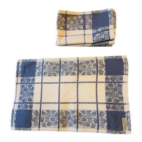 Le Jacquard Francais Primrose Bordier Blue/Ivory 19" x 12" Placemats Set of 4 - Picture 6 of 9